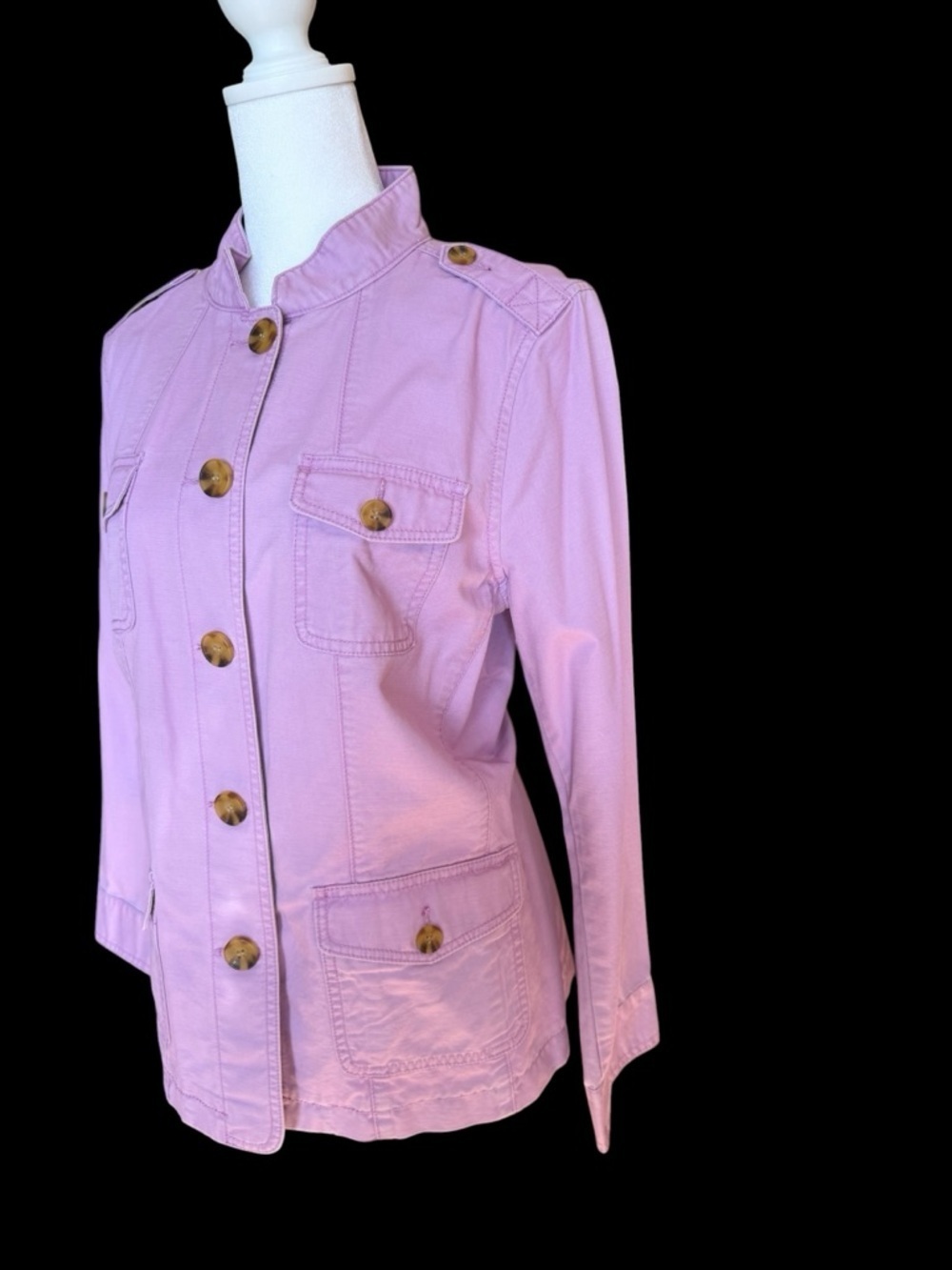 Talbots Lilac Utility Jacket with Button Front - Picture 10 of 14